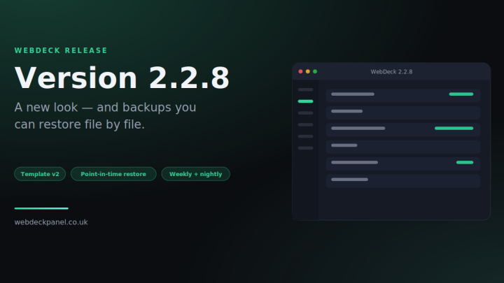 Webdeck 2.2.8 Stable Available now!!